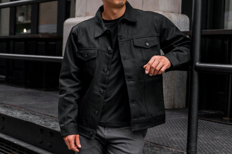 Black MEN Slim Fit Long Sleeve Jean Jacket 2399903 | DeFacto